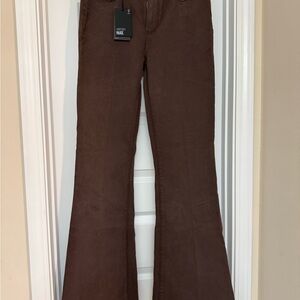 PAIGE Genevieve Modern High Rise Flare in Rich Brown